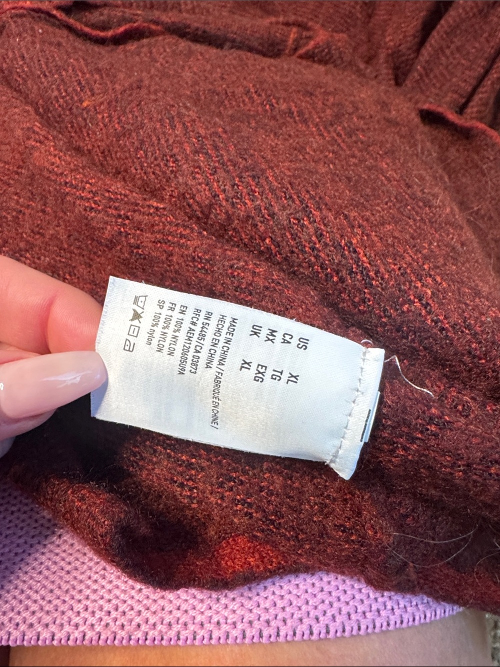 American Eagle Burgundy Wine V-Neck Button Front Cardigan Sweater W/Pockets XL - Picture 6 of 7